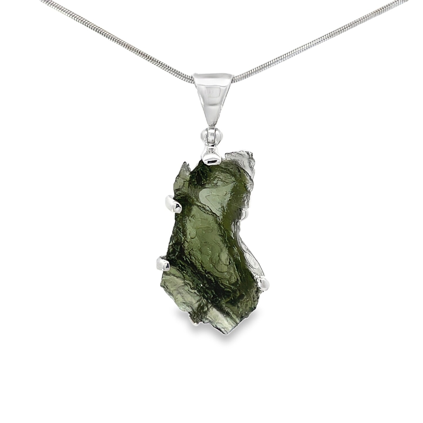 Moldavite Crystal Pendant Necklace by Stones Desire MakerPlace