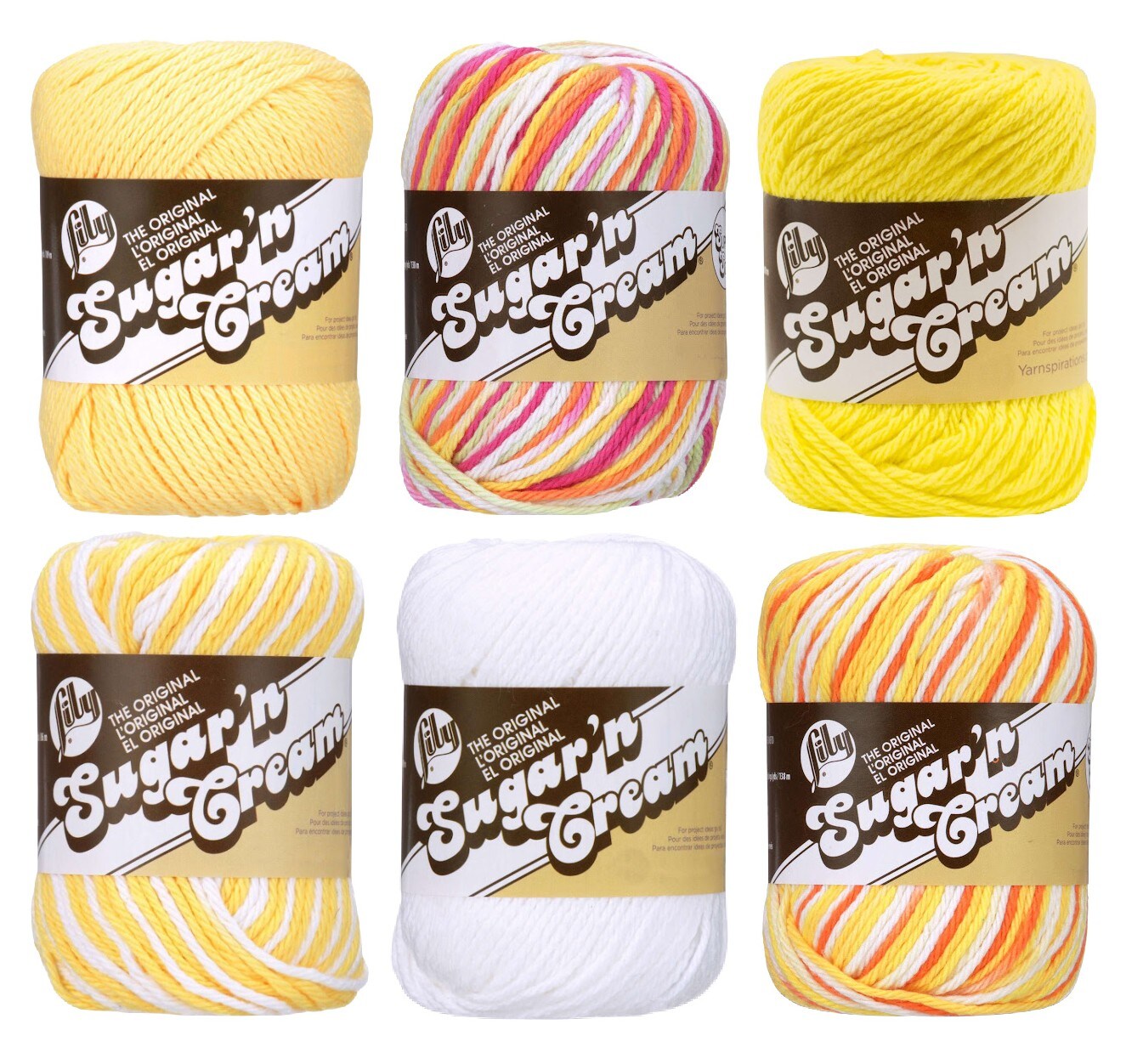 Lily Sugar 'n Cream Yarn - 100% Cotton - Assortment (Daffodil)