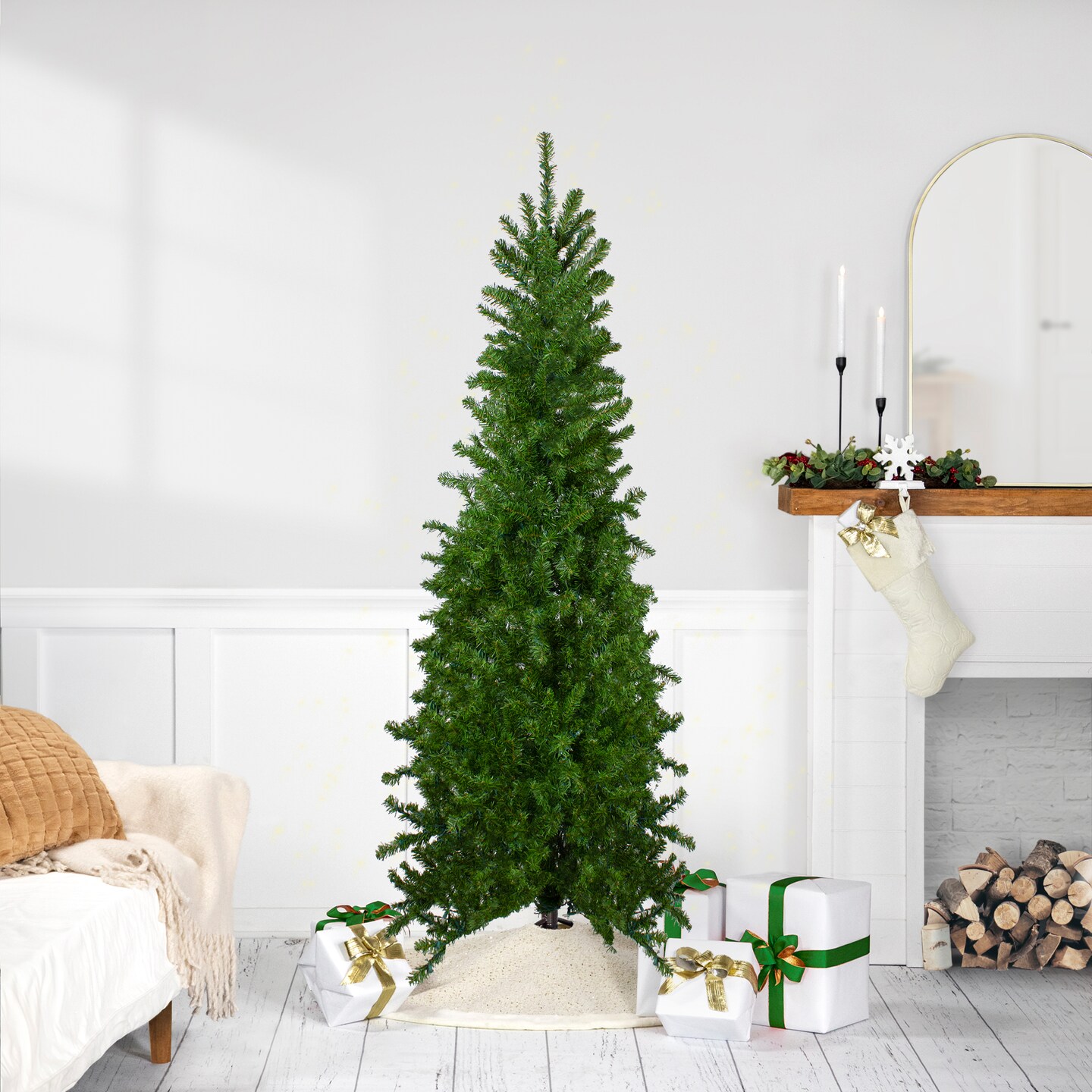 Northlight Canadian Pine Artificial Pencil Christmas Tree - 6.5&#x27; - Unlit