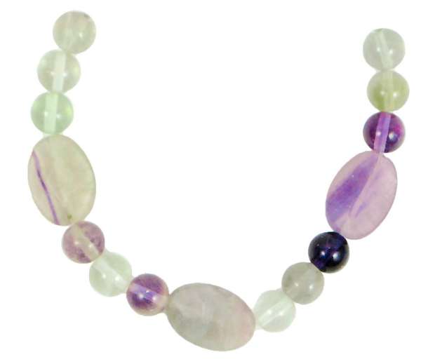 Round Fluorite Gemstone Beads - 8mm/13x18mm - 15 pcs.