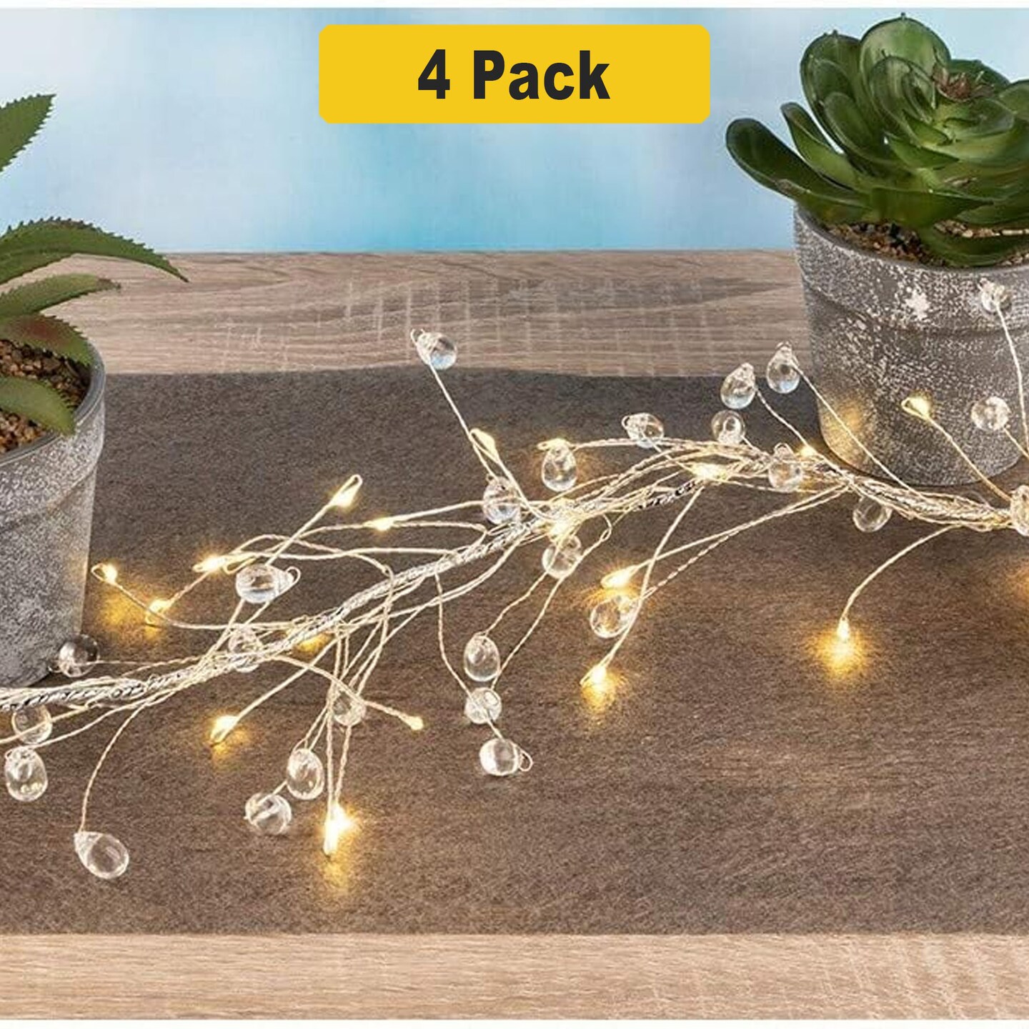 Fairy-Inspired Crystal Gem String Lights — 40 LED Battery Operated