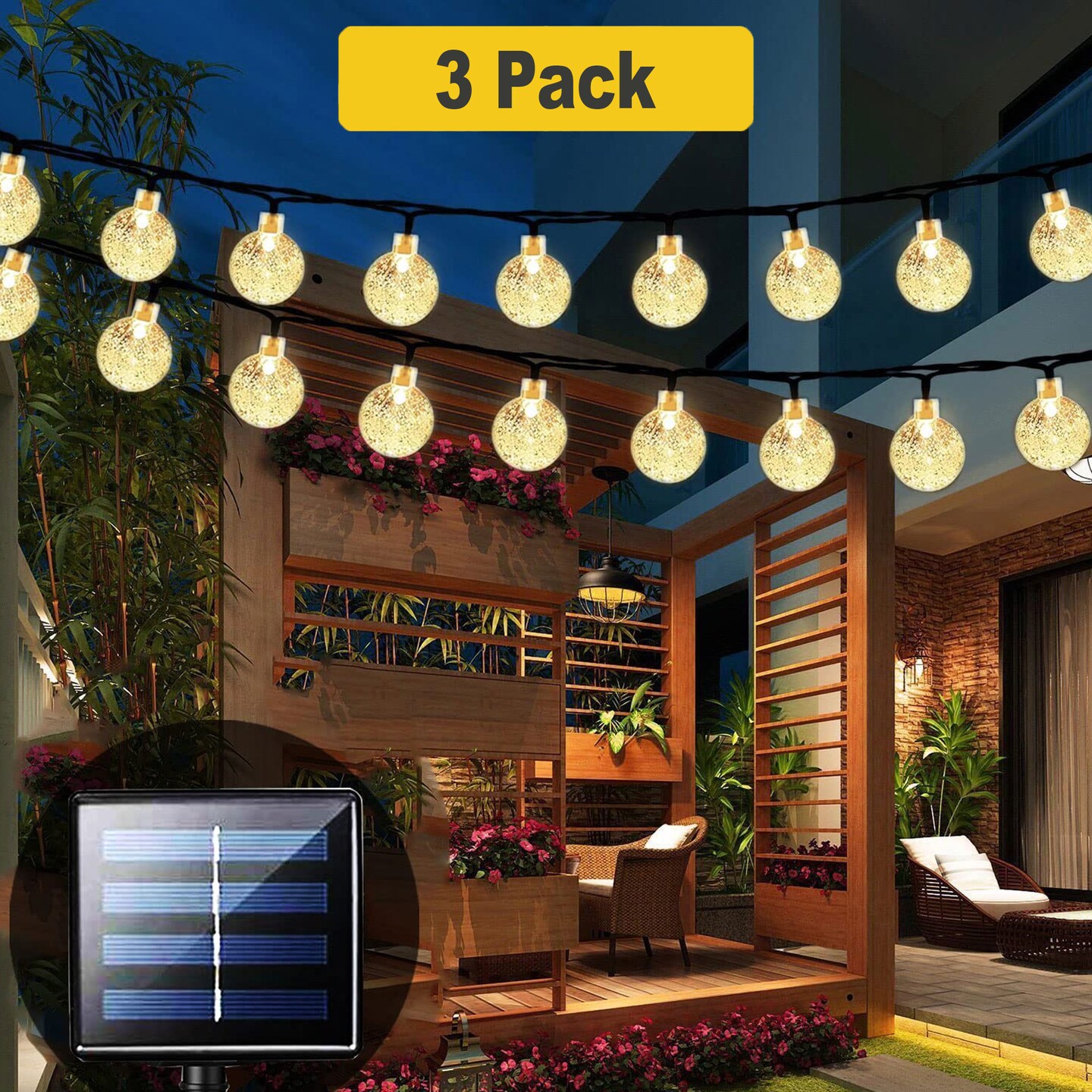 Solar Bubble String Lights 60 LED