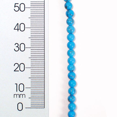 Syn Turquoise 4mm Round Beads 8&#x22; Strand