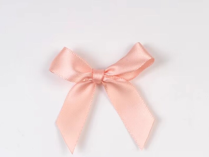 12 Ct Peach Bows Satin Ribbon