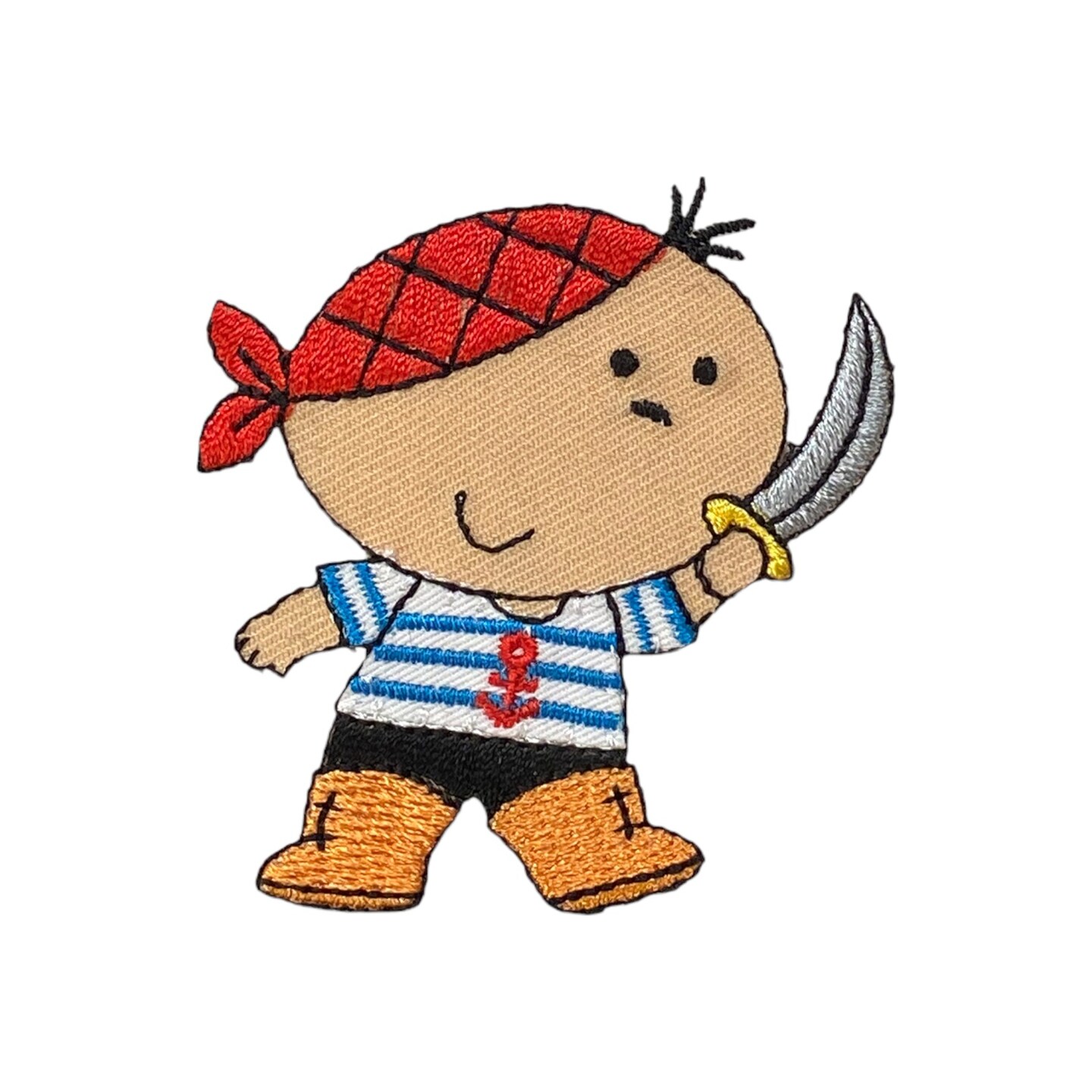 Pirate Boy with Sword, Embroidered, Iron on Patch