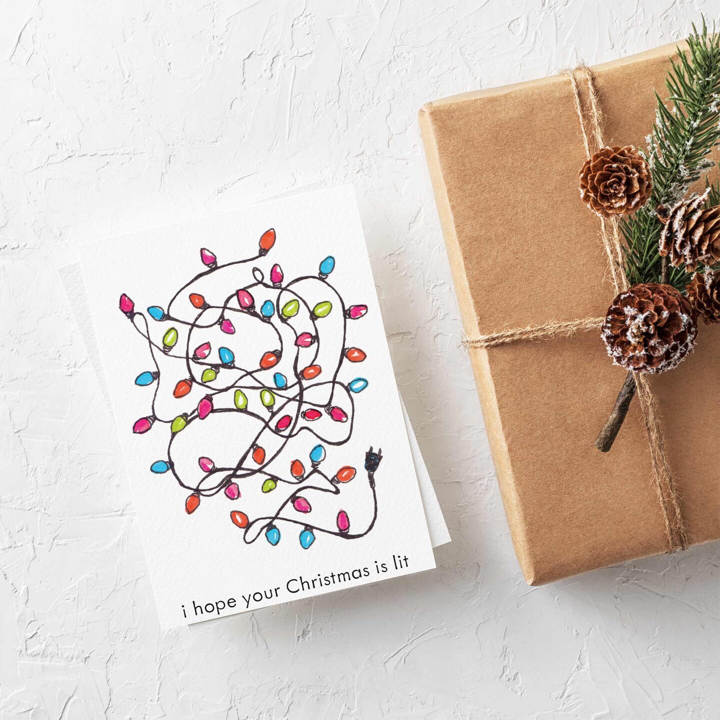 Funny Christmas Greeting Cards Boxed Set of 24 Holiday Notecards Featuring I Hope Your Christmas Is Lit Design, Perfect for Humor and Lighthearted Festive Wishes