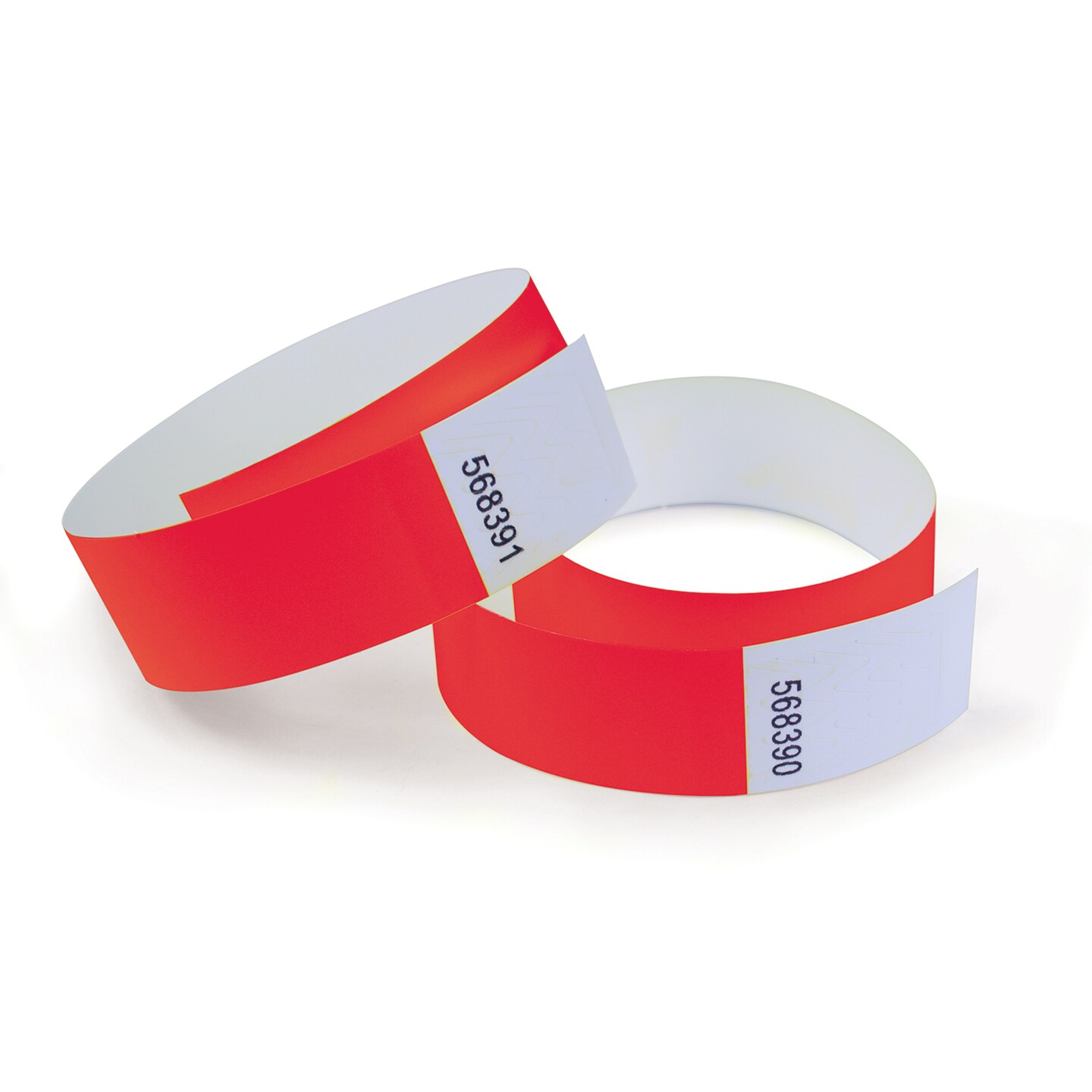 COSCO Security Wristband, Tamper Resistant, 10" x 3/4", Red, 100 bands (20 perforated sheets of 5 bands each)