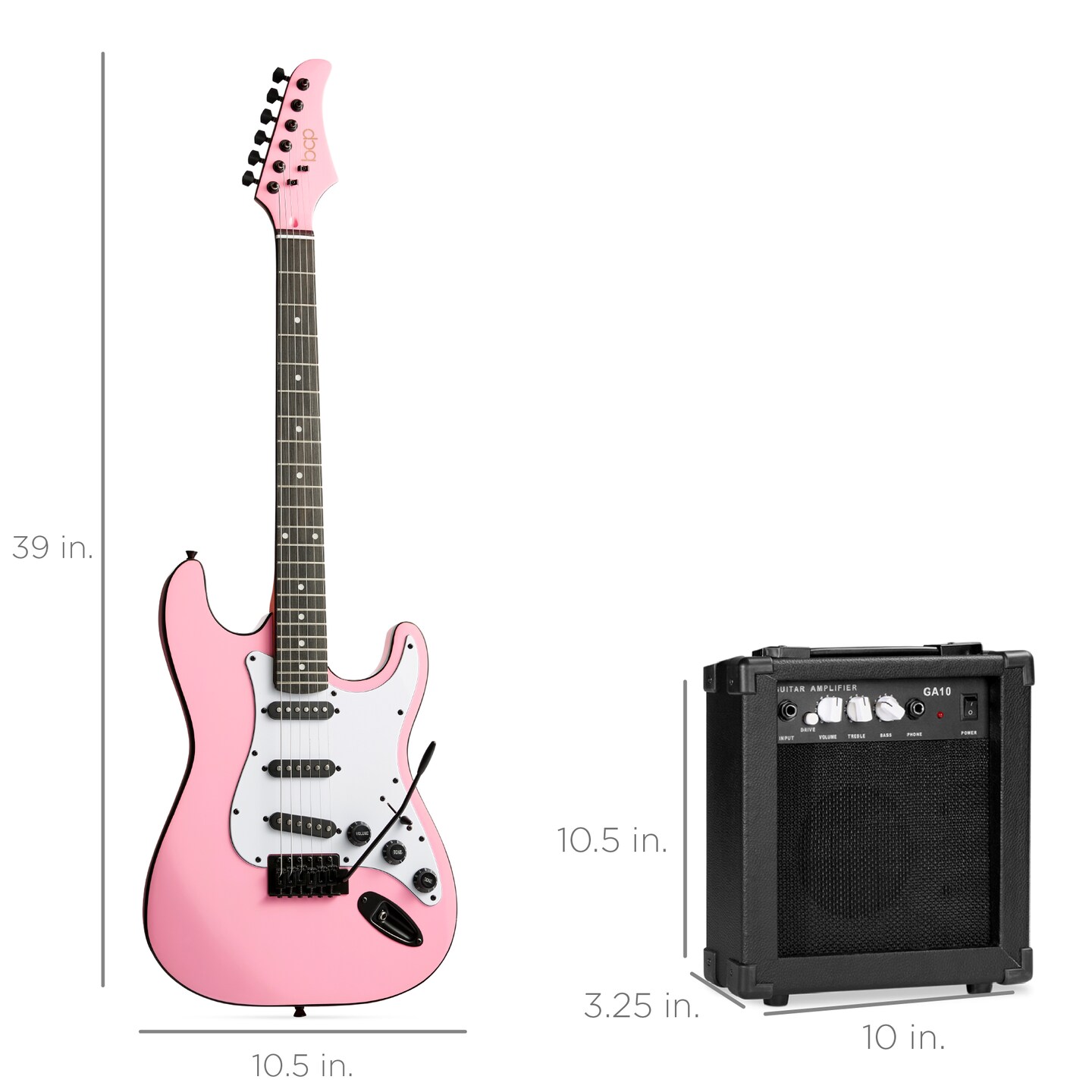 Best Choice Products 39in Full Size Beginner Electric Guitar Kit with Case, Strap, Amp, Whammy Bar
