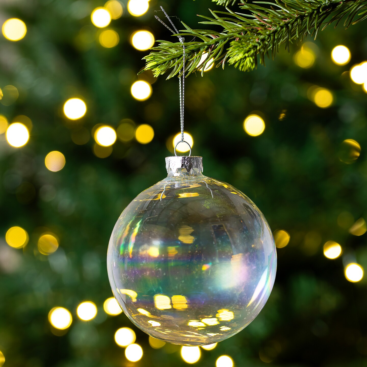 Northlight Christmas Glass Ball Ornaments - 4" (100mm) - Clear Iridescent - 4ct
