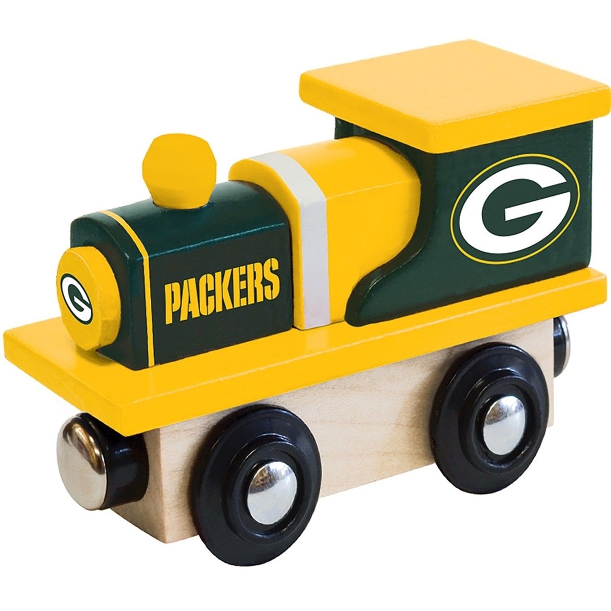 Green Bay Packers Wooden Toy Train Engine Officially Licensed Nfl Compatible