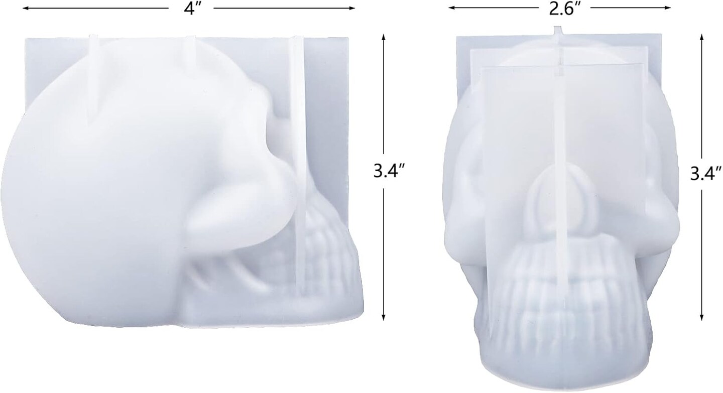 LET&#x27;S RESIN Silicone Skull Moulds, 3D Large Skull Shape Moulds for Epoxy Resin, Skeleton Skull Decor Epoxy Resin Mold for Candle Making, Home Decor, Outdoor, Resin Casting Art Crafts