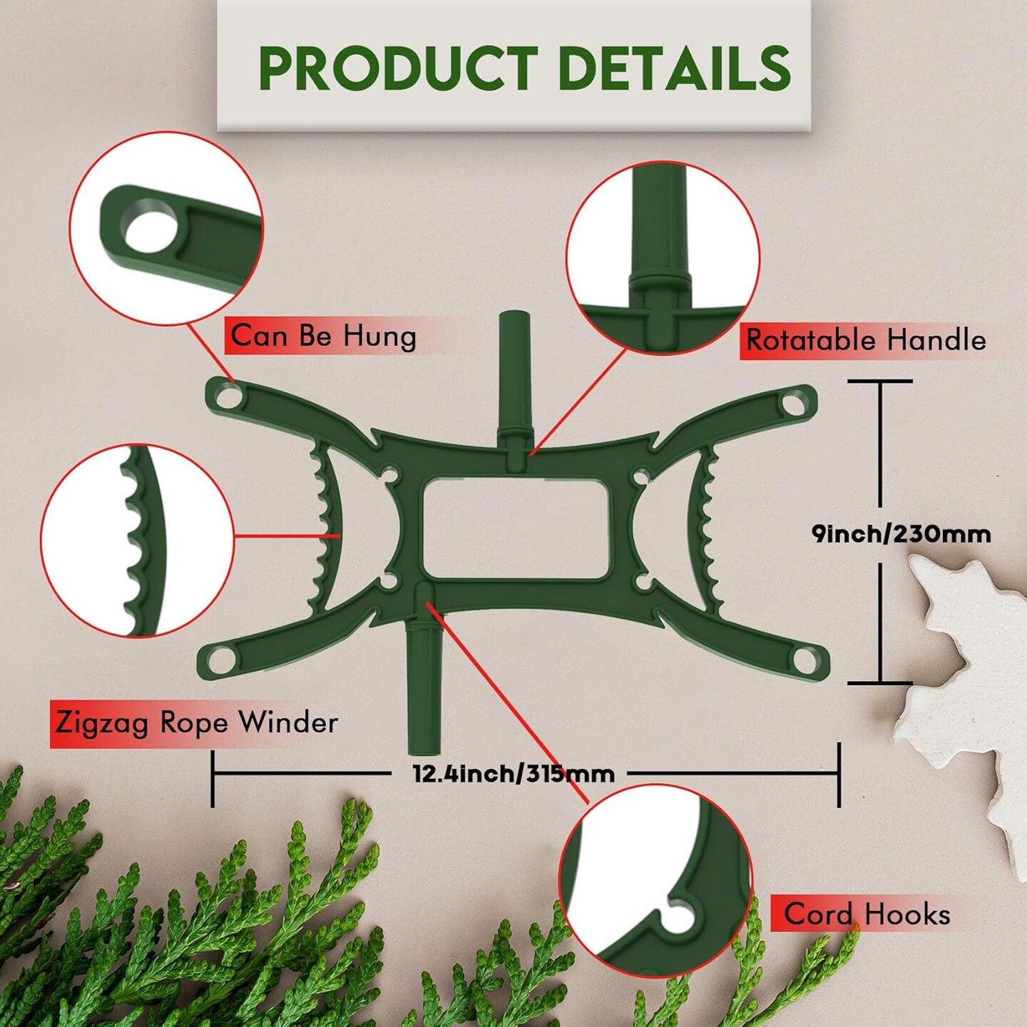 3PCS Rotating Handle Christmas Lights Storage Holder, Efficient & Durable,Tangle-Free Wires, Rope Winder for Ropes, String Lights, Fairy Lights, Wires, Garlands, Beads, Cords