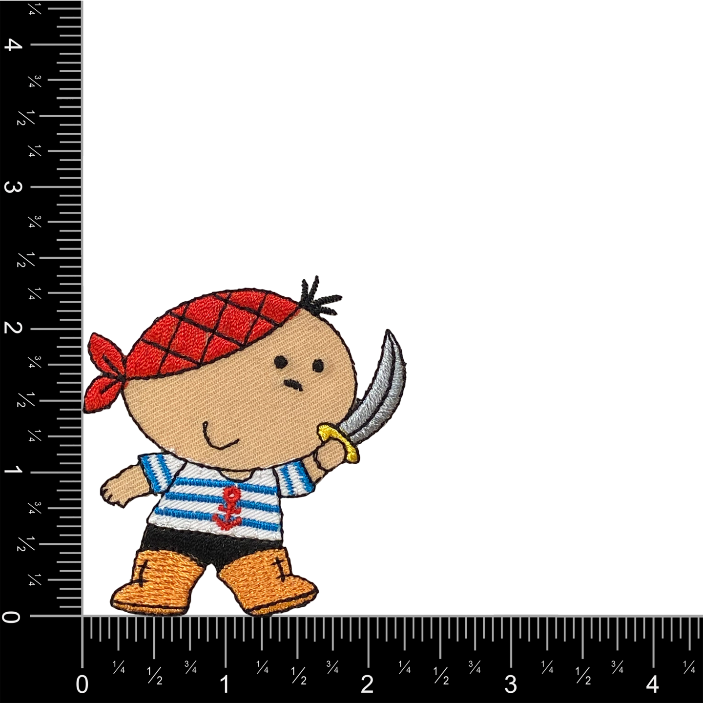 Pirate Boy with Sword, Embroidered, Iron on Patch