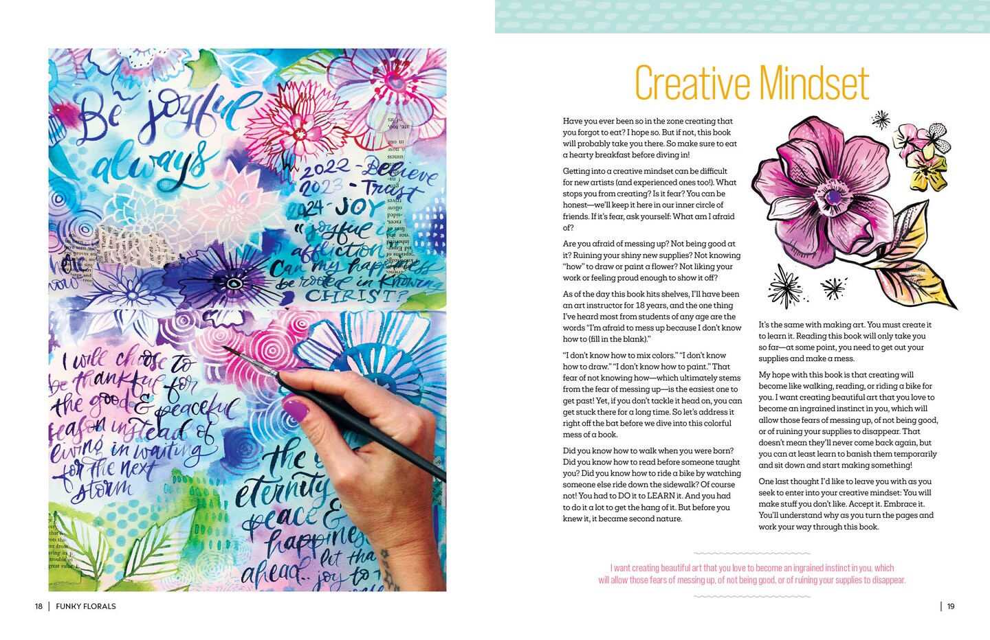 Funky Florals: A Bend-the-Rules Approach to Making Bright, Bold &#x26; Beautiful Flower Art with Watercolor, Acrylics, Markers &#x26; More - 12 Mixed-Media Projects