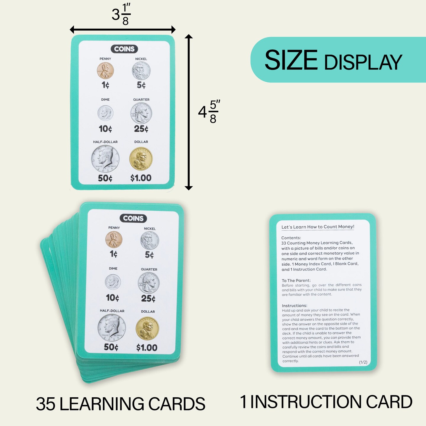 BAZIC Flash Cards Money (36/Pack)