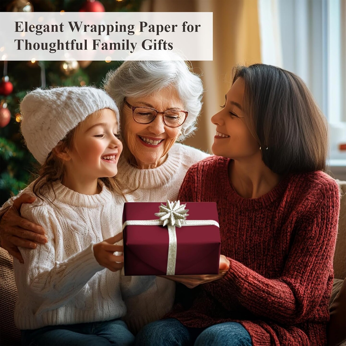 Christmas Wrapping Paper, Red Wrapping Paper, 17 Inches X 32.8 Feet, Minimalist Solid Plain Color Wrapping Raper Christmas Roll, Gift Wrapping Paper for Christmas, Wedding, Birthday, Baby Shower