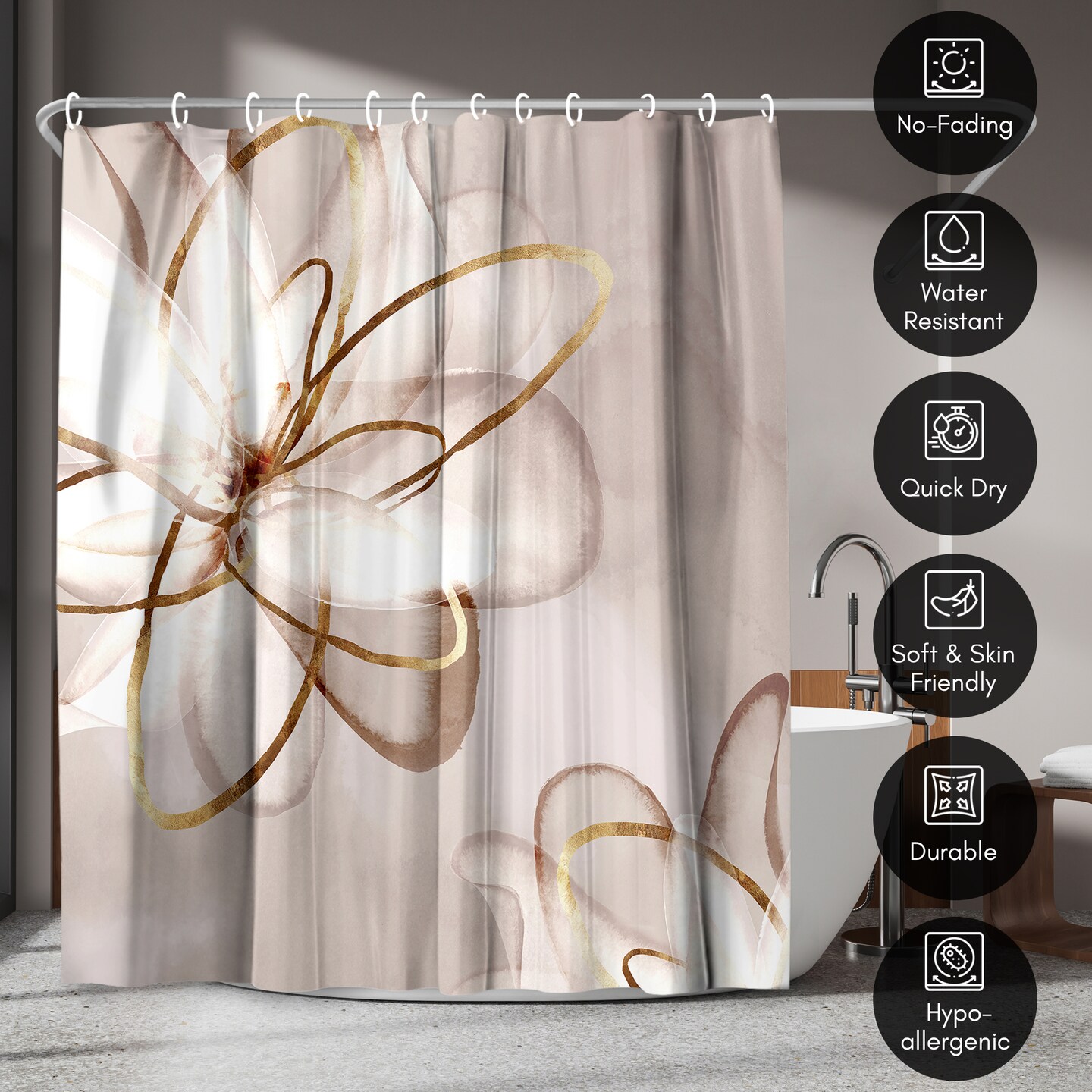Transparent Beauty I by PI Creative Art Shower Curtain 71" x 74"
