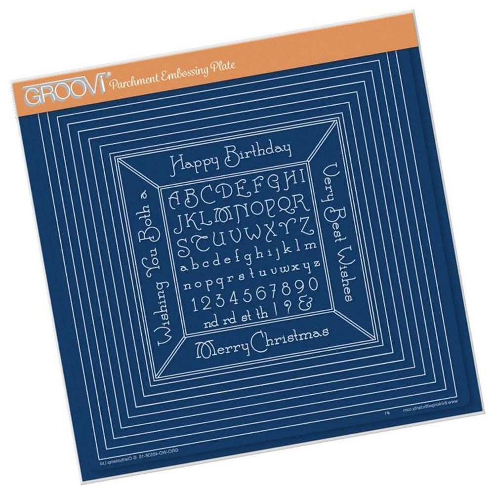 Groovi  Plate - Nested Squares &#x26; Small Alphabet Template