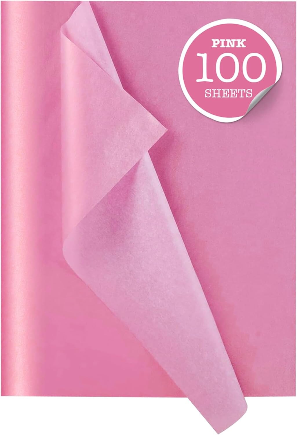 Gift Wrapping Tissue Paper - Gift Tissue Paper for Birthdays, DIY Crafts, &#x26; Christmas - 100 Sheets Bulk Tissue Paper for Gift Bags - Lightweight &#x26; Easy to Shape - Pink (15 X 20 Inches)