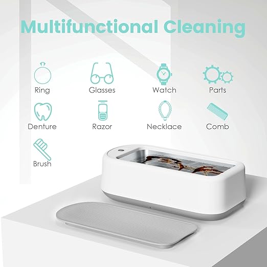 Ultrasonic Jewelry Ring Cleaner,50W 25oz (700ml) 60KHz Portable Professional Ultrasonic Jewelry Ring Cleaner Machine for Cleaning, Earrings,Glasses, Jewelry, Rings, Dentures
