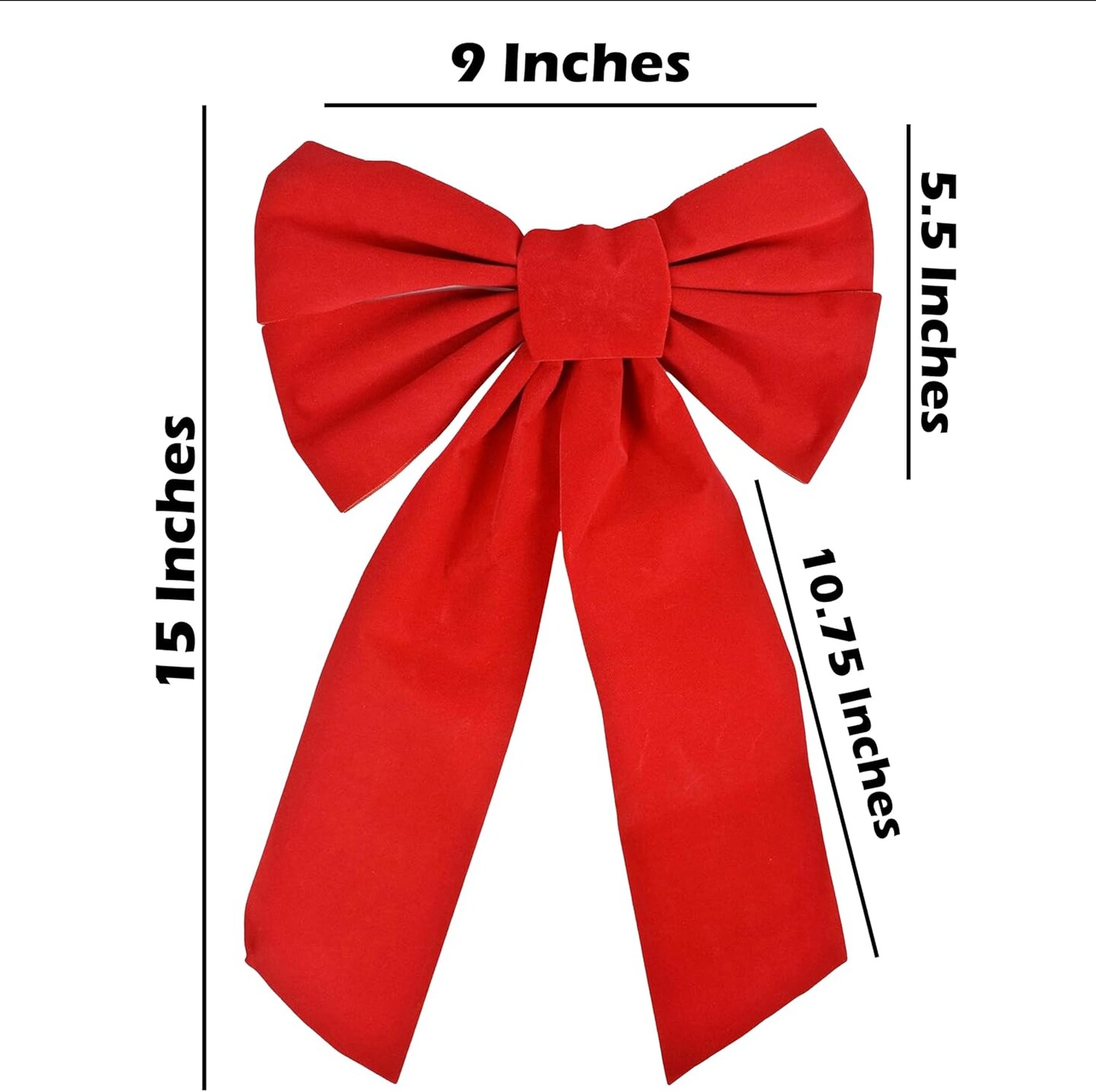 Red Velvet Christmas Bow 9-inch X 16-inch 4 Pack of Holiday Bows
