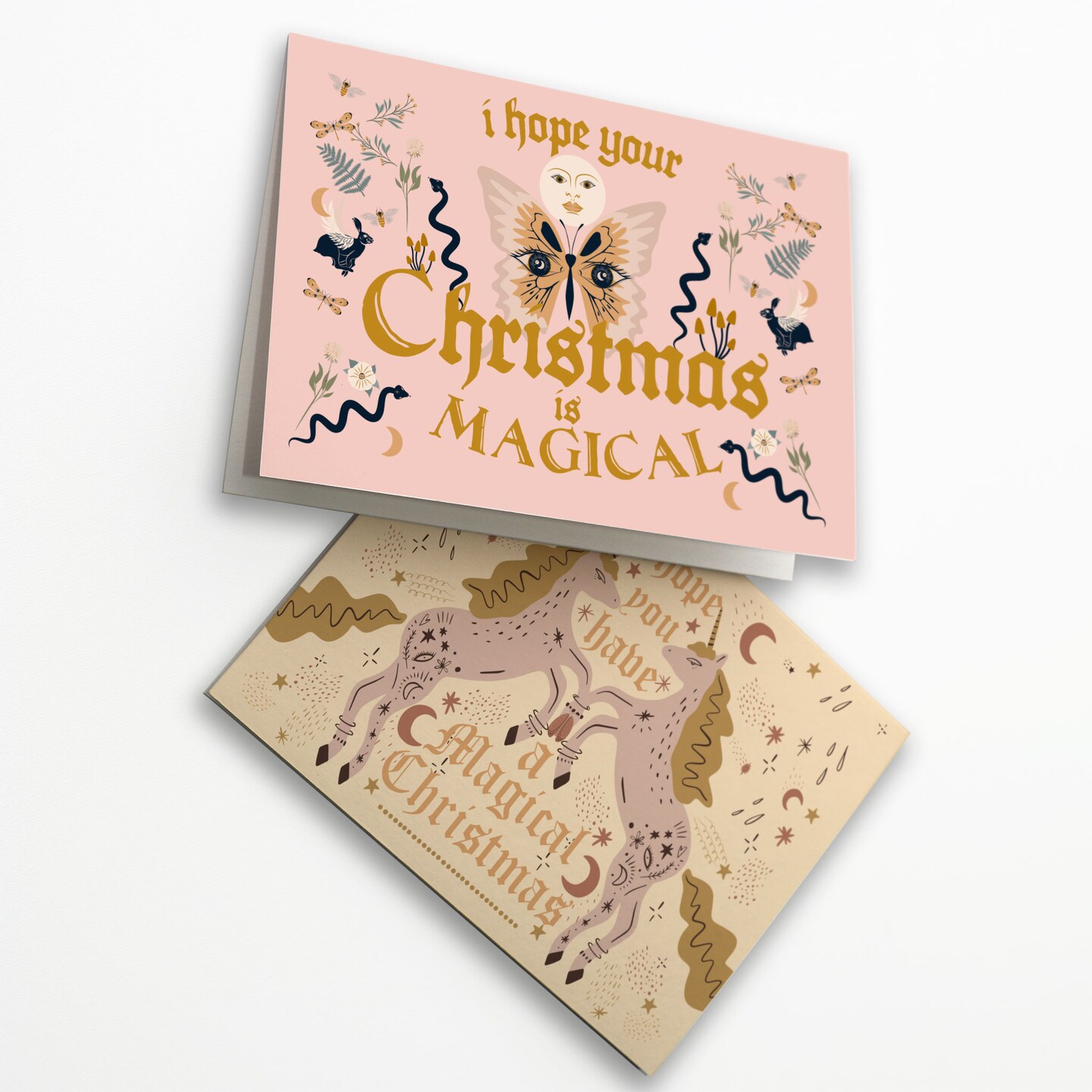 Magical Christmas Greeting Cards Boxed Set &#x2013; 24 Enchanting Holiday Notecards with Whimsical Designs, Perfect for Sending Unique and Mystical Festive Wishes
