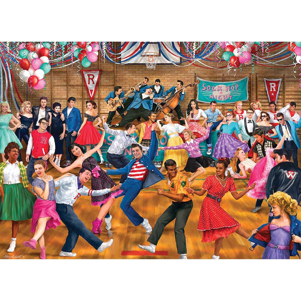 Rose Art Sock Hop Jigsaw Puzzle