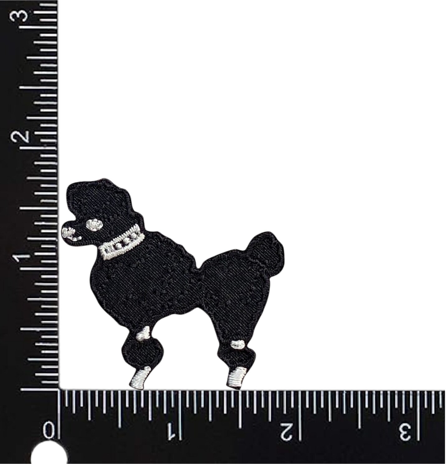 Mini Black Poodle, Dogs, Embroidered, Iron on Patch