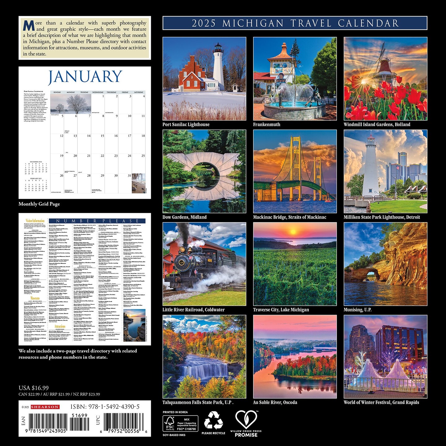 Michigan 2025 Wall Calendar