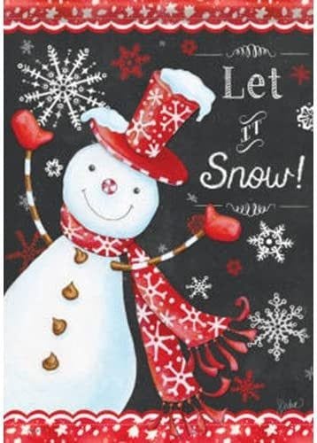 Snowflake Cocoa Winter Banner 2 Sided Let It Snow House Flag