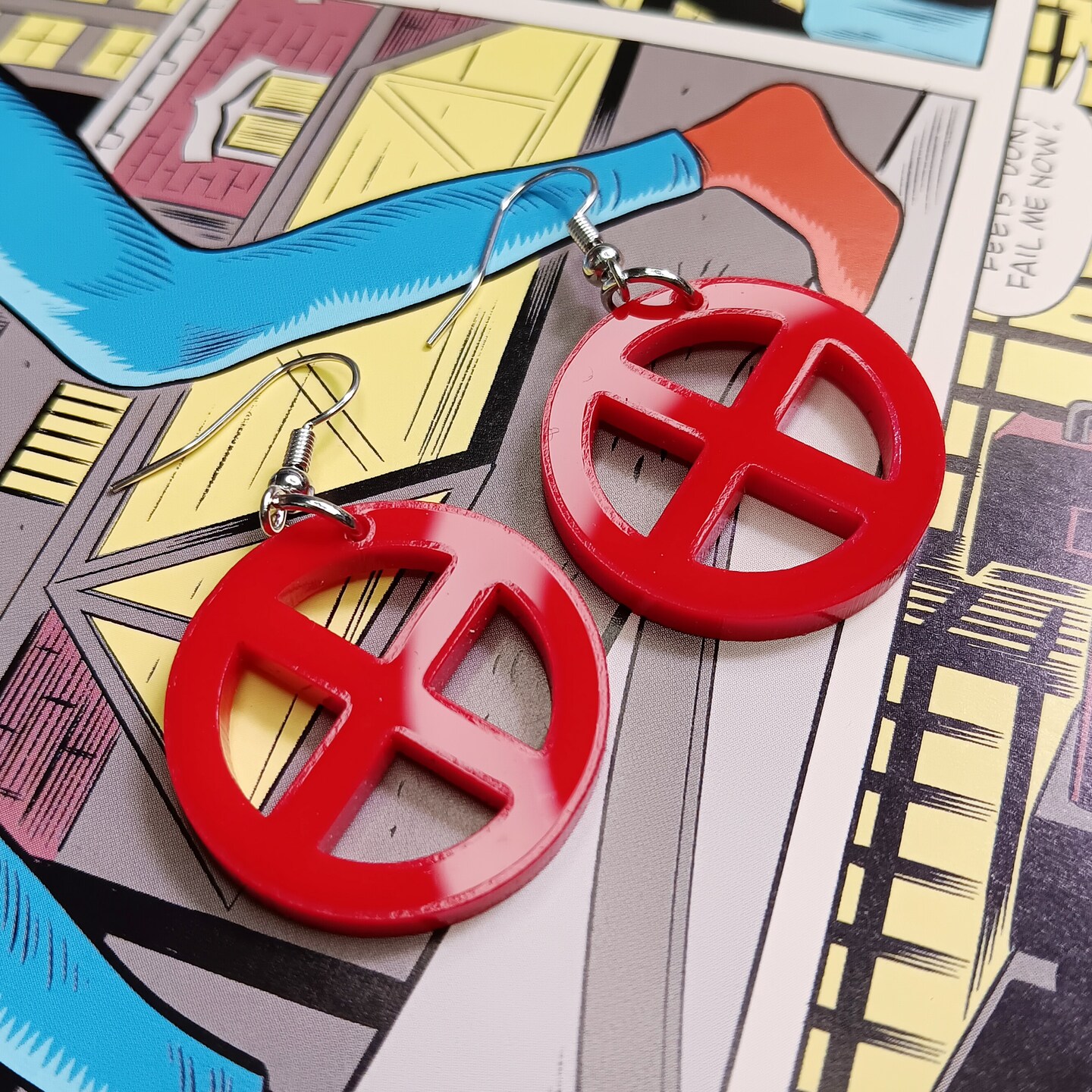 X Logo Cosplay Dangle Earrings in Classic Yellow, Red or Black - X