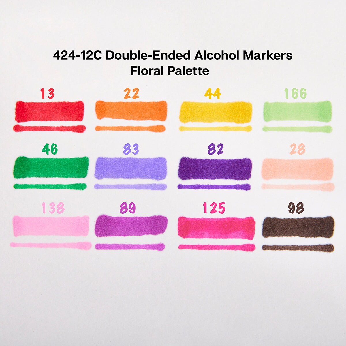 KINGART&#xAE; PRO Double-Ended Alcohol Markers, 12 Floral Colors, Fine &#x26; Chisel Tip