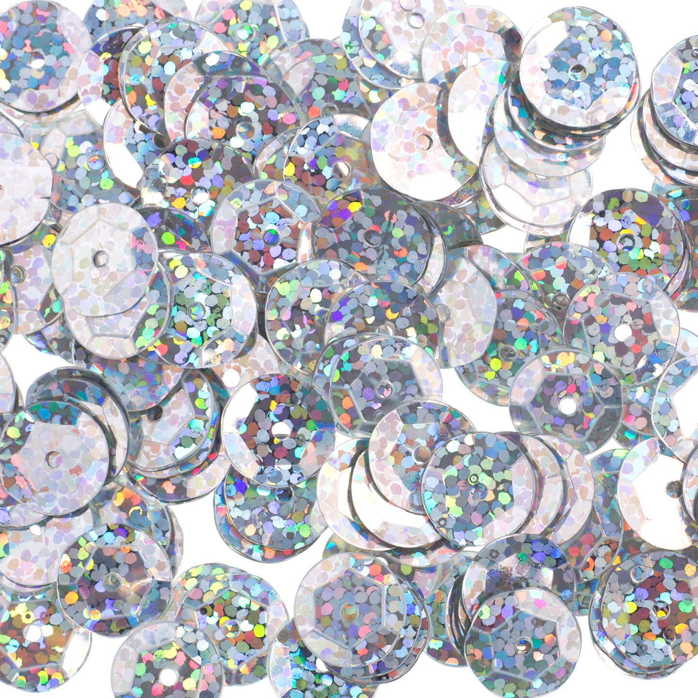 John Bead 6mm Flat Round Sequins Hologram, 1600pcs