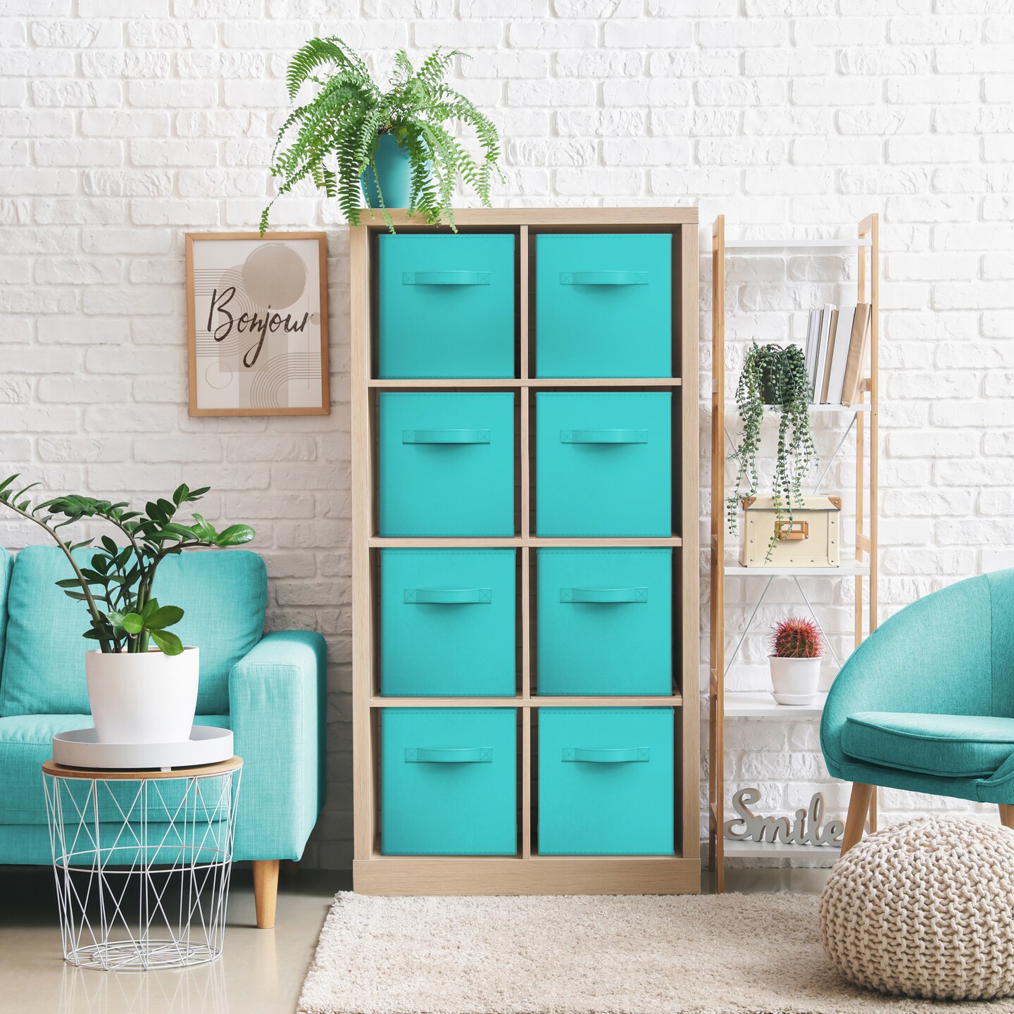 Sorbus Large 13" Storage Bins - 8 Pack Sturdy Collapsible Fabric Storage Cubes with Handles