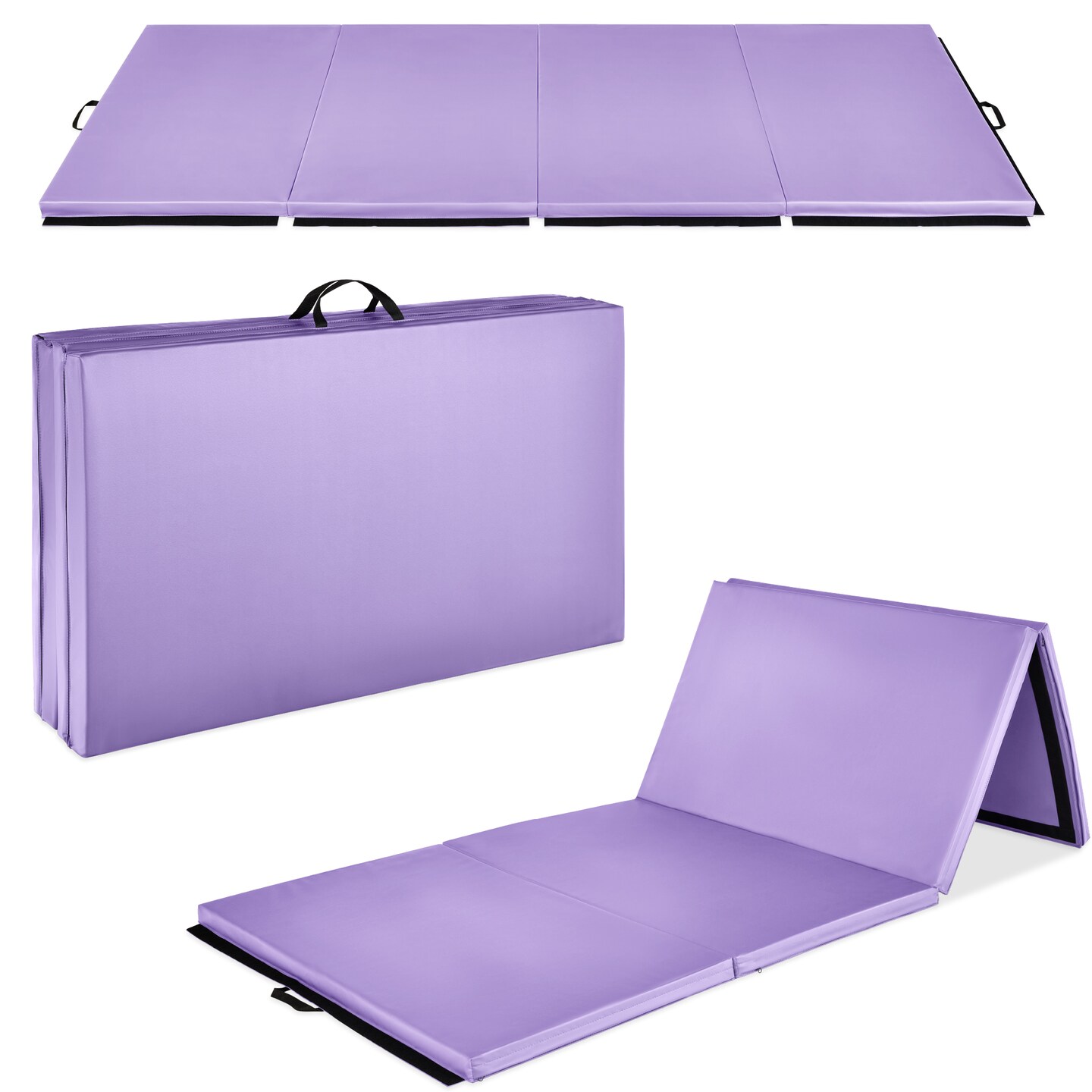 Best Choice Products 10ftx4ftx2in Folding Gymnastics Mat 4-Panel Exercise Workout Floor Mats w/ Handles