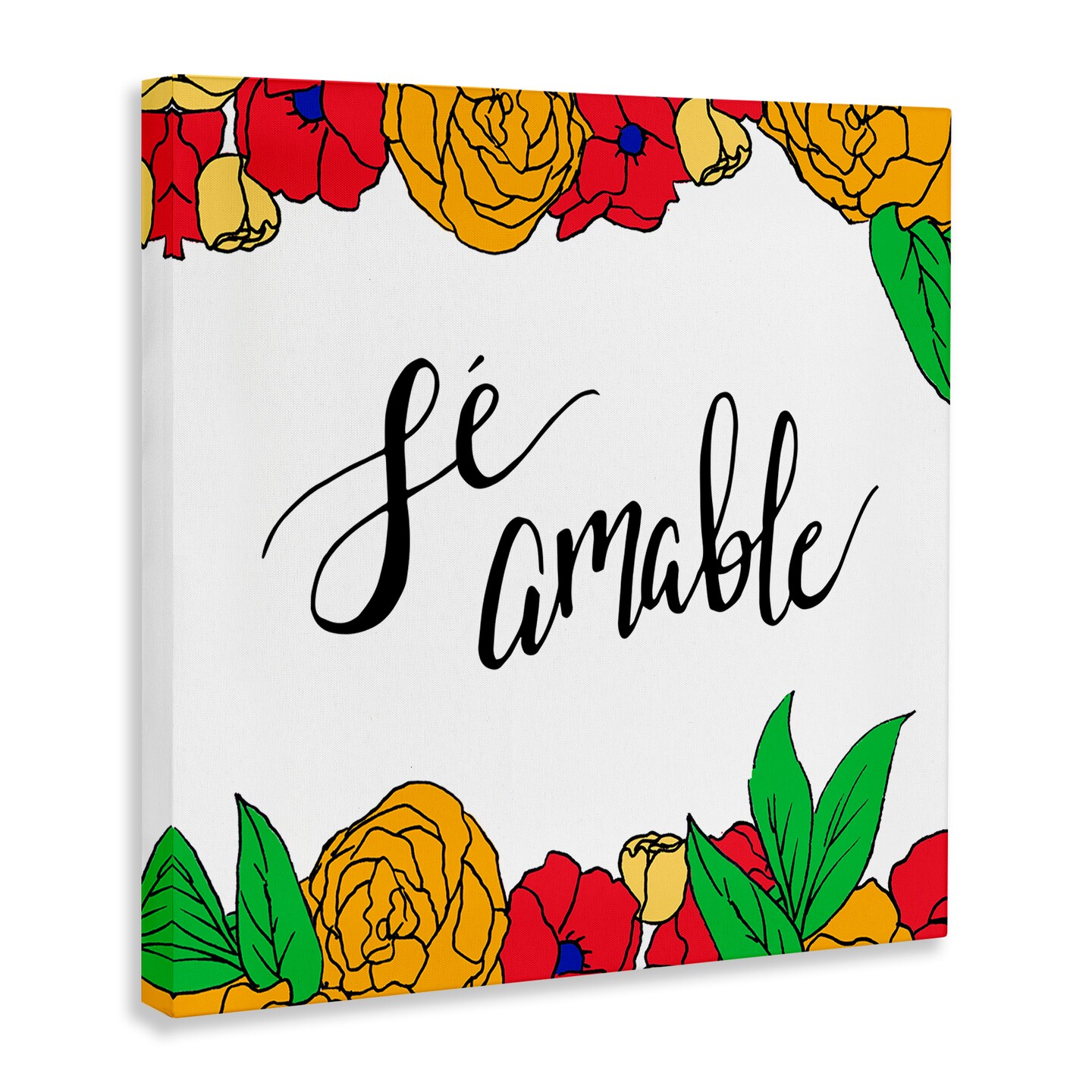 Stupell Industries Sé Amable Florales Tropicales Canvas Wall Art