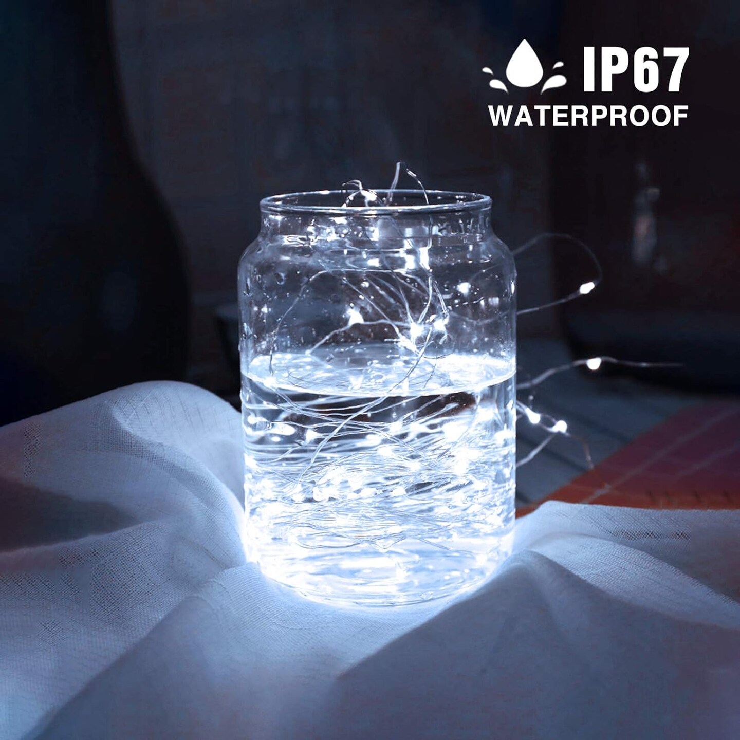 16 Pack Fairy Lights Battery Operated String Lights, 6.5ft 20 Mini LED Lights, IP67 Waterproof White Fairy Lights, Twinkle Lights for Mason Jar Wedding Centerpiece Decor Christmas Bedroom