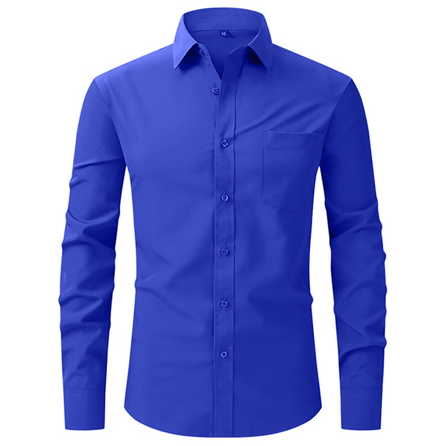 Royal Blue Slim Fit Long Sleeve Dress Shirt for Formal, Office & Smart Casual Wear