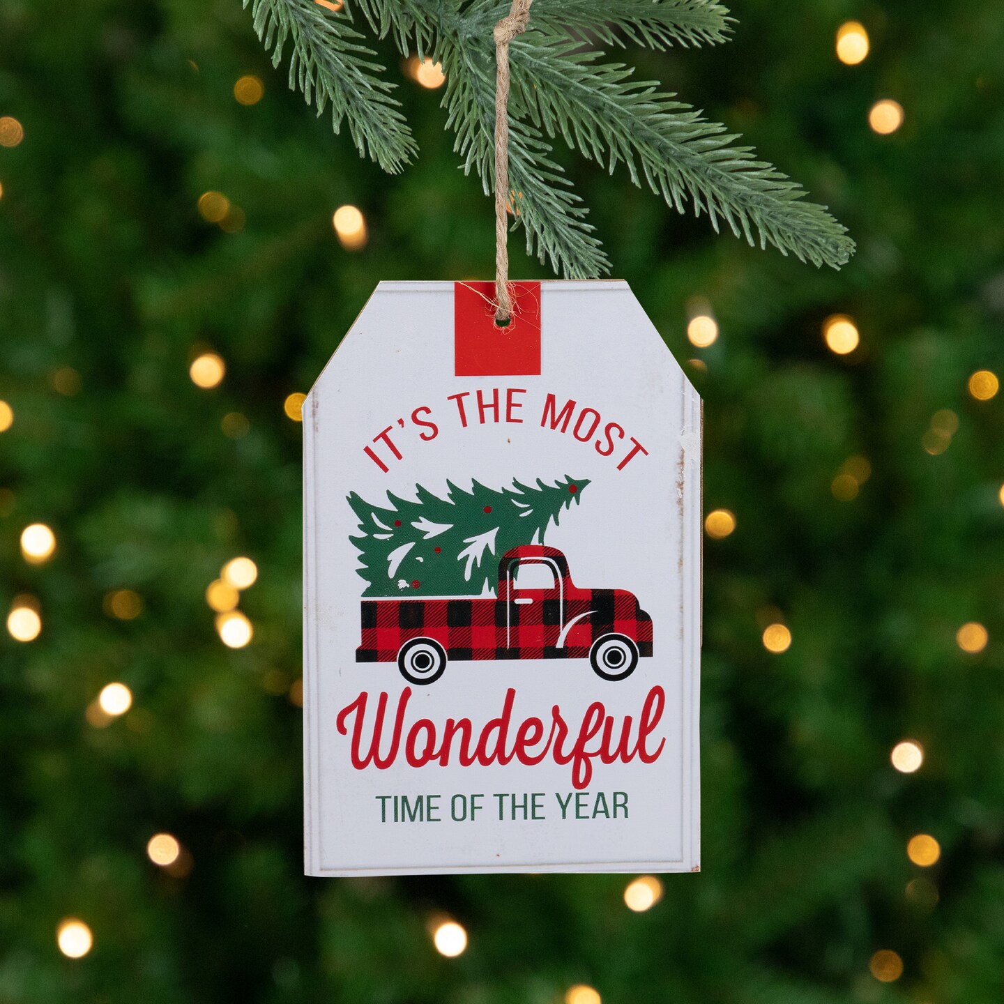 Northlight Most Wonderful Time of the Year Christmas Tag Ornament - 6&#x22;