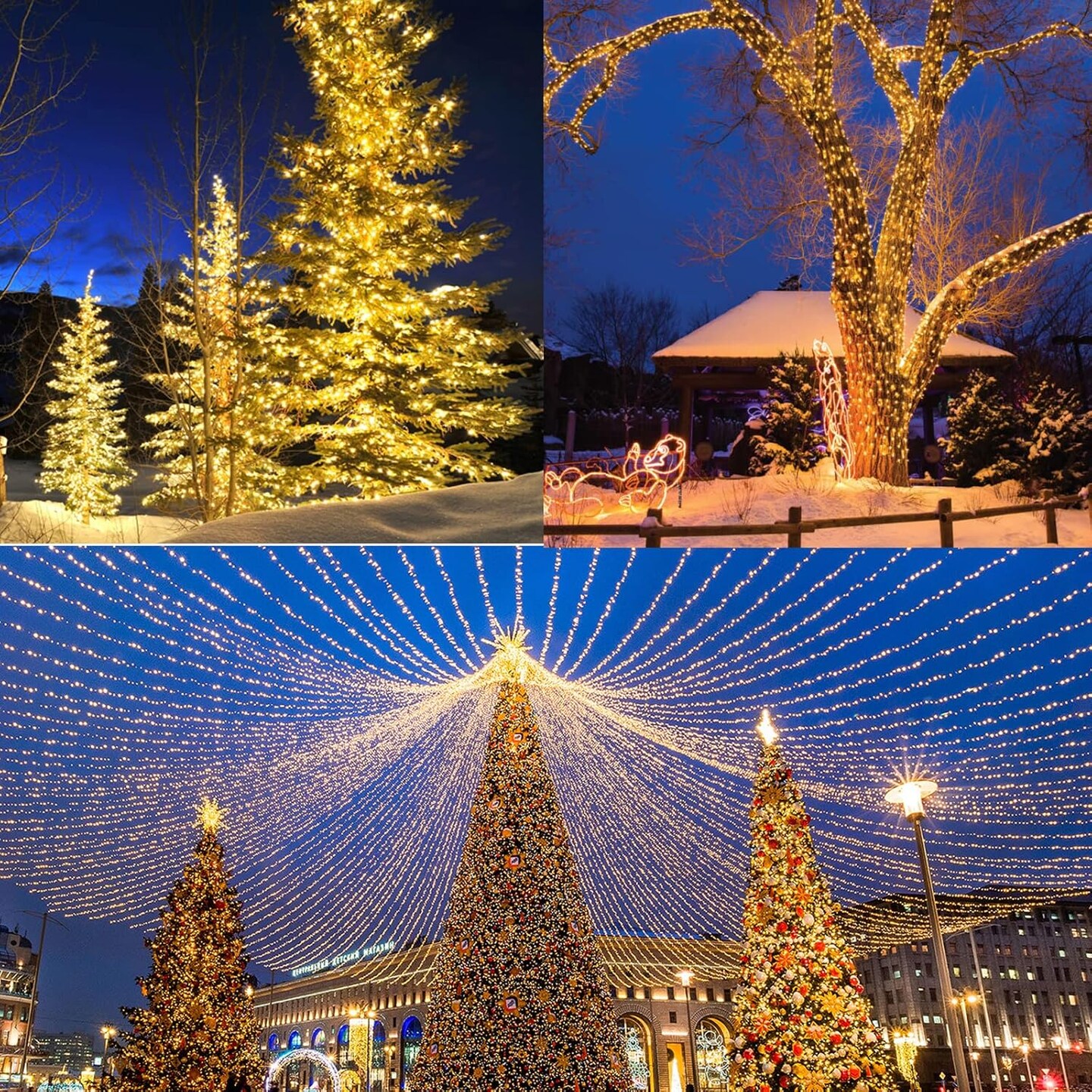 Christmas Lights Warm White, 75 Ft 200 LED Christmas String Lights Connectable, 8 Modes, Timer, Waterproof Fairy Twinkle Lights for Christmas Party, Garden, Patio, Home, Holiday, Xmas Tree Decorations