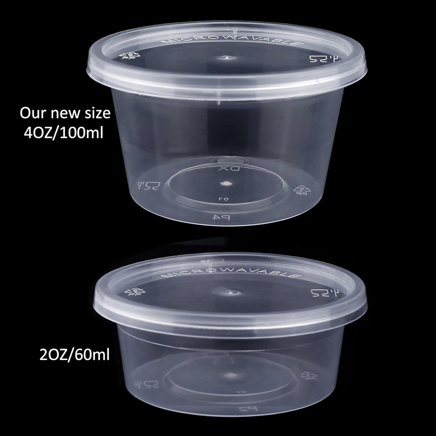 40 Pack Small Slime Containers with Lids, Jello Shot Cups Condiment Containers Plastic Portion Cups with Lids for Salad Dressing Food Storage Containers