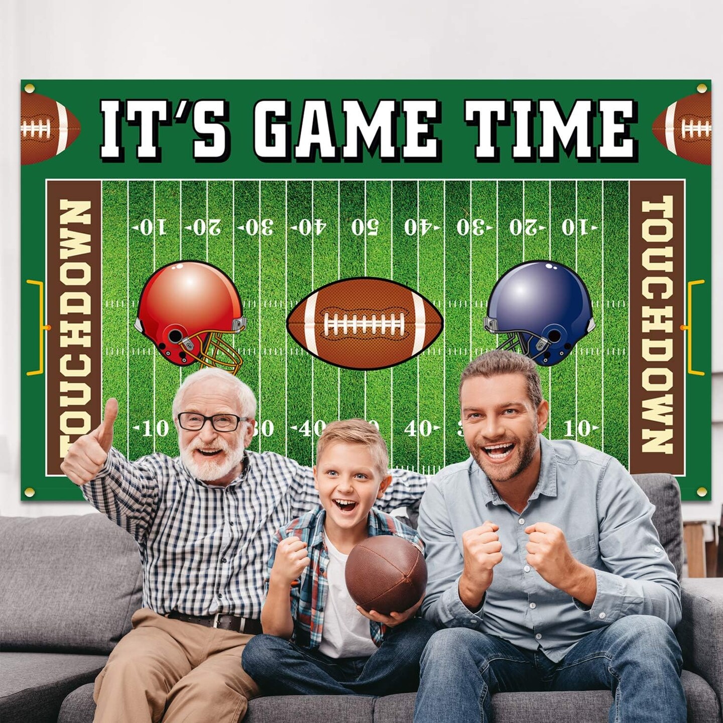 Football Field Backdrop Banner Decorations Large Football Background for Football Themed Birthday Party Wall Door Sign Decor