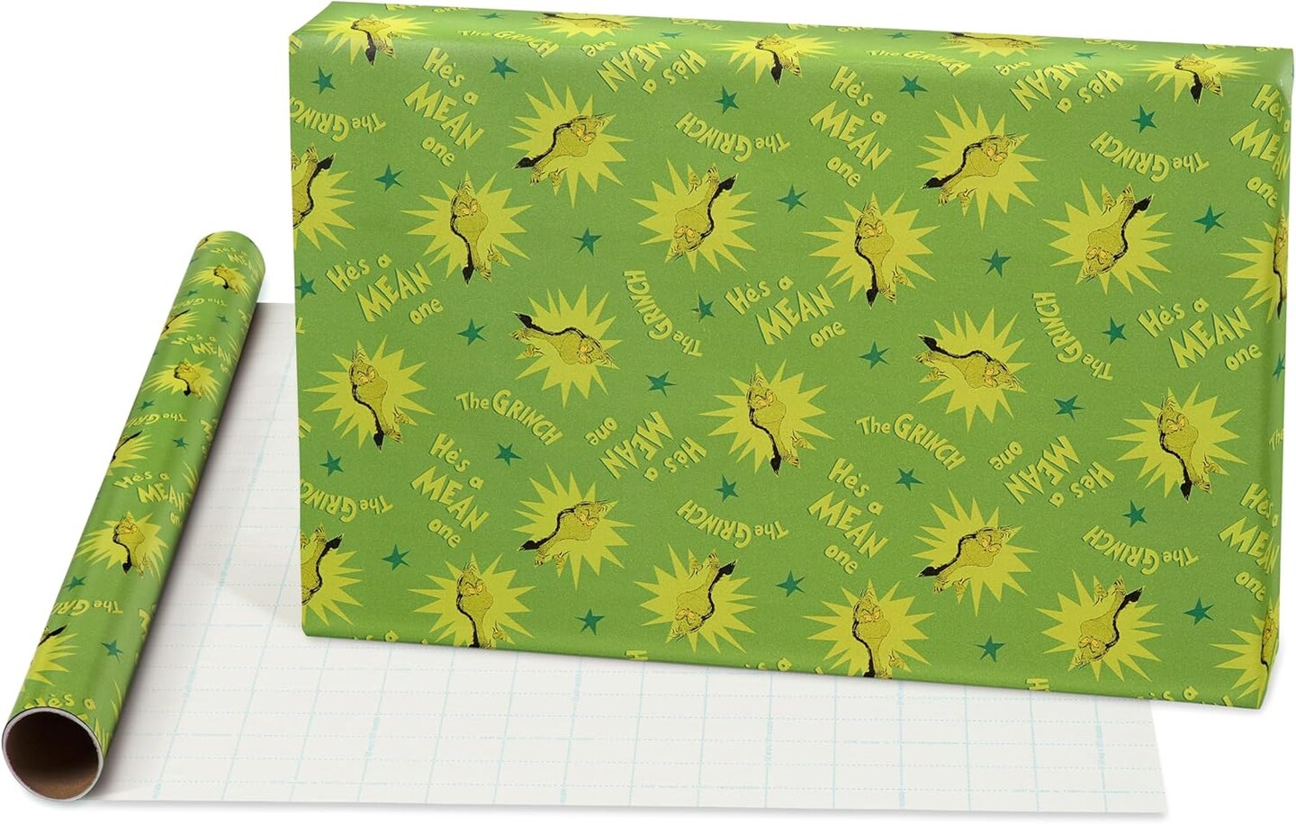 105 sq. ft. Grinch Christmas Wrapping Paper Bundle with Cut Lines, Grinch (3 Rolls 30 in. x 14 ft.)