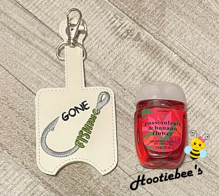 Gone Fishing Hand Sanitizer Holder and or Lip Balm Holder