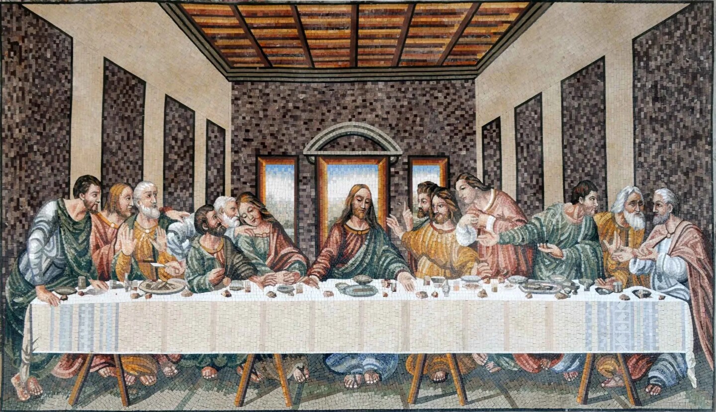 49×101 最後の晩餐 Last Supper タペストリー ラグ The Last Supper Roughly 72 by 48
