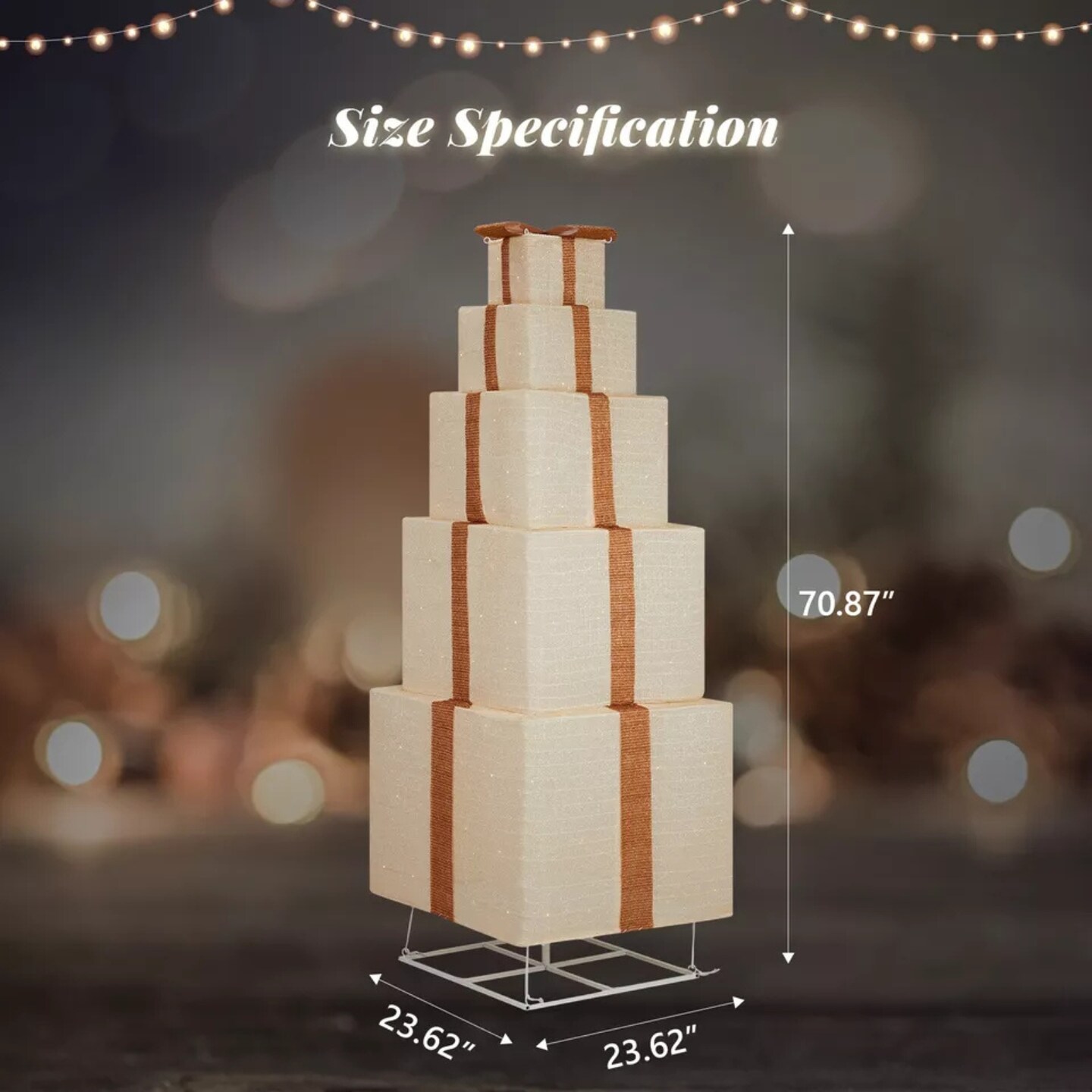 Kitcheniva 5 Tiers Christmas Lighted Gift Boxes 200 LED Decor