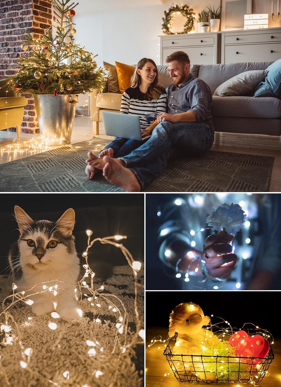 Color Changing Fairy String Lights - 33 ft 100 LED USB Silver Wire Lights with Remote and Timer, Starry Fairy Lights for Bedroom Party Indoor Christmas Decoration, 16 Colors, Adapter Included