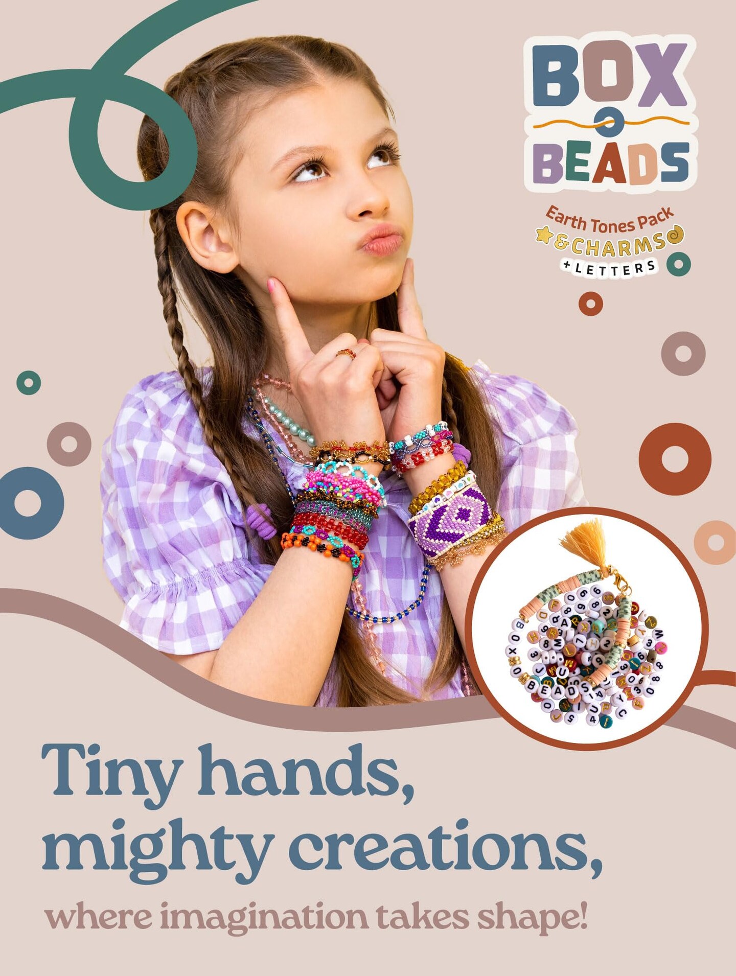 Clay Beads Bracelet Making Kit, 23550 Pcs Box-O-Beads Friendship Bracelet, Earring and Jewelry Making Kit, 108 Color Clay Heishi and Letter Beads with Spacers Charms, Crafts Gift Pack for Girls