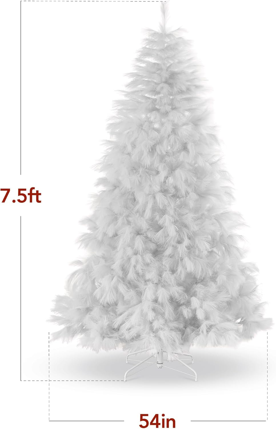 Artificial Pampas Christmas Tree, Deluxe Unlit Holiday D&#xE9;cor with Metal Base, Easy Assembly for Holiday or Home decor
