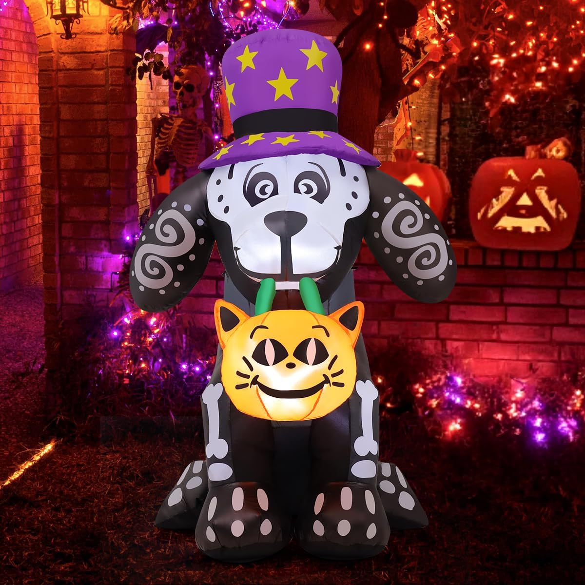 5.5 FT Tall Halloween Inflatables with Built-in LED Outdoor Decorations